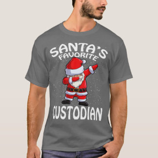 Santas Favorite Custodian Christmas T-Shirt