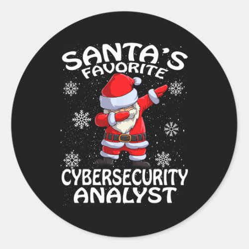Santas Favorite Cyber Security Analyst Christmas  Classic Round Sticker