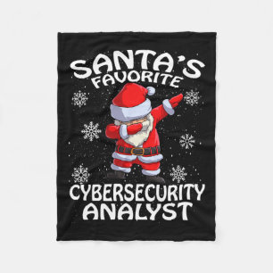 Santa's Favorite Cyber Security Analyst Christmas Fleece Blanket