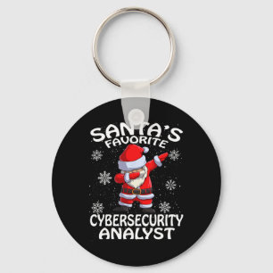 Santa's Favorite Cyber Security Analyst Christmas  Keychain