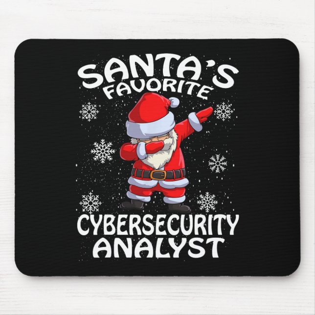 Santa's Favorite Cyber Security Analyst Christmas  Mouse Pad (Front)