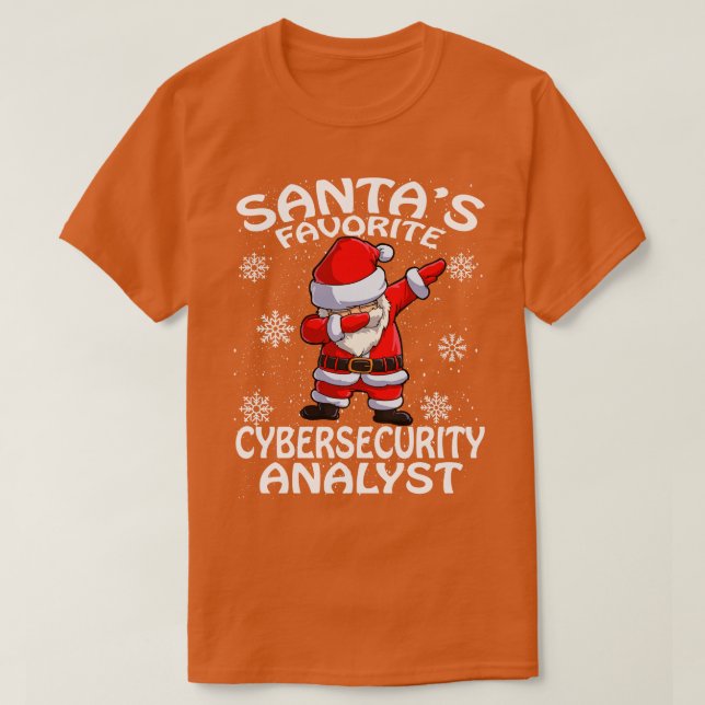 Santas Favorite Cybersecurity Analyst Christmas T-Shirt (Design Front)