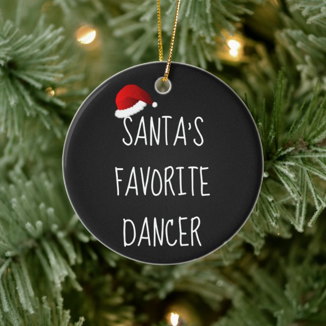 Santa's Favorite Dancer | Christmas Dance Ceramic Ornament (Tree)