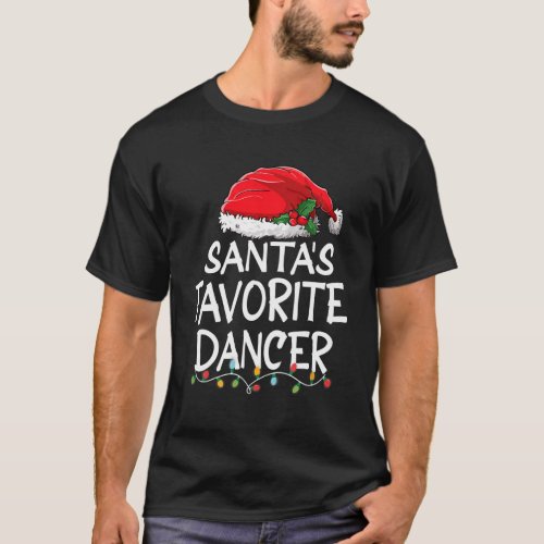 SantaS Favorite Dancer Santa Claus Tree Lights T_Shirt