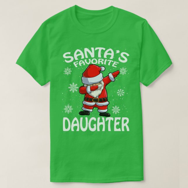 Santas Favorite Daughter Christmas T-Shirt (Design Front)