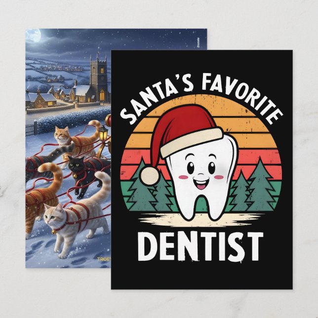 Santas Favorite Dental Hygienist Saves Christmas  Holiday Postcard (Front/Back)