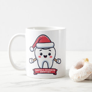 Santa's Favorite Dentist Cute Tooth Christmas Coffee Mug