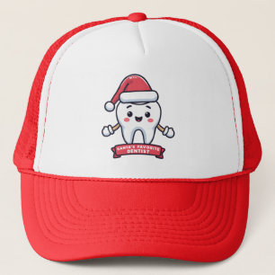 Santa's Favorite Dentist Cute Tooth Christmas Trucker Hat