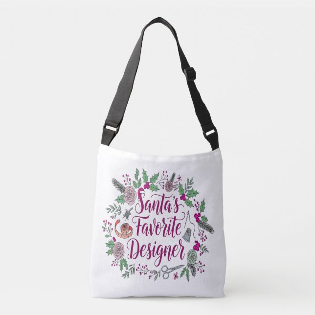 Santa's favorite designer Christmas sewing gift id Crossbody Bag (Front)