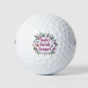 Santa's favorite designer Christmas sewing gift id Golf Balls
