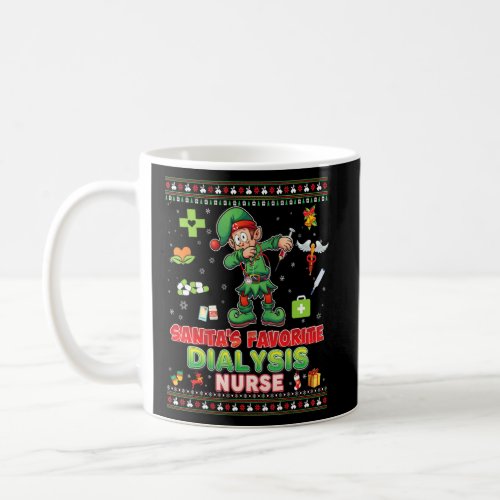 Santas Favorite Dialysis Nurse Dabbing Elf Christ Coffee Mug