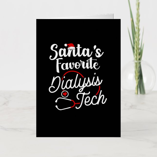 Santa's Favorite Dialysis Tech Foil Greeting Card (Front)