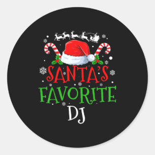 Santa's Favorite Dj Christmas Party Classic Round Sticker