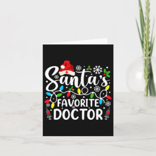 Santa's Favorite Doctor Funny Christmas Family Mat Card