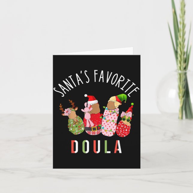 Santa's Favorite Doula Nurse Christmas Stpartum Mi Card (Front)