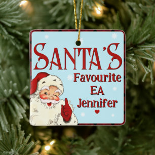 Santas Favorite EA Ceramic Ornament