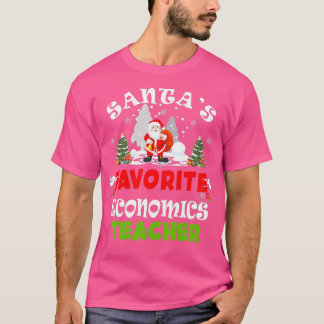 Santas Favorite Economics Teacher Christmas Gift T-Shirt