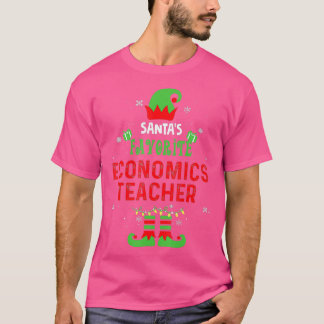 Santas Favorite Economics Teacher Christmas Xmas T-Shirt