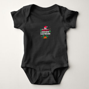 Santas Favorite Electrician Christmas Xmas Gift Baby Bodysuit