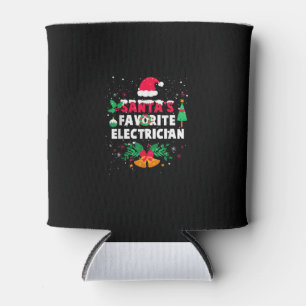 Santas Favorite Electrician Christmas Xmas Gift Can Cooler