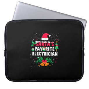 Santas Favorite Electrician Christmas Xmas Gift Laptop Sleeve