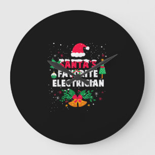 Santas Favorite Electrician Christmas Xmas Gift Large Clock