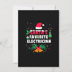 Santas Favorite Electrician Christmas Xmas Gift Note Card