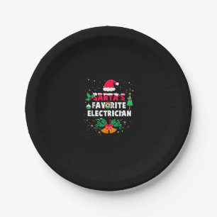 Santas Favorite Electrician Christmas Xmas Gift Paper Plates
