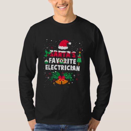 Santas Favorite Electrician Christmas Xmas T_Shirt