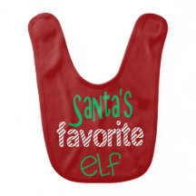 Santa's Favorite Elf Baby Bibs