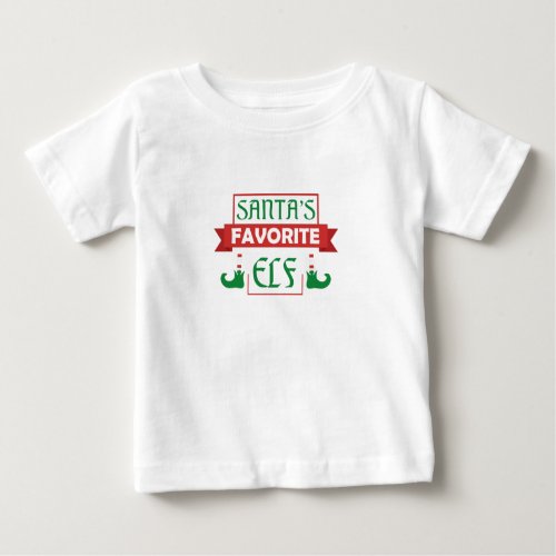 Santas Favorite Elf Baby T_Shirt