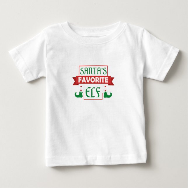 Santa's Favorite Elf Baby T-Shirt (Front)