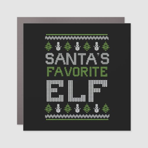 Santas Favorite Elf Car Magnet