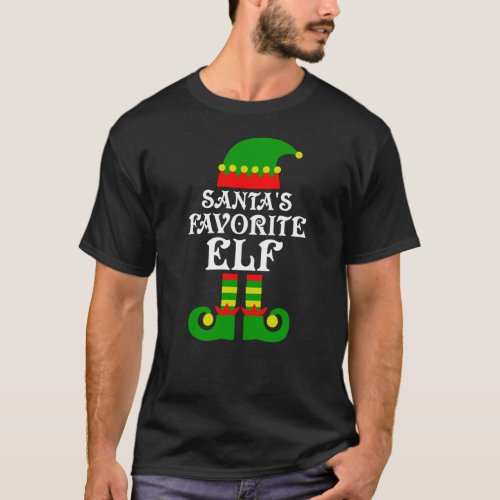 Santas Favorite Elf Christmas Elves Santa T_Shirt