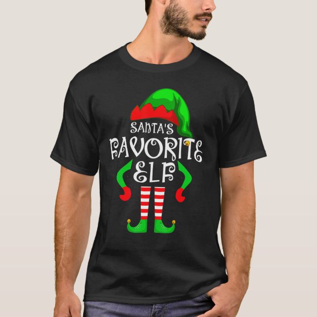 Santa's Favorite Elf Christmas Family Matching Cos T-Shirt (Front)