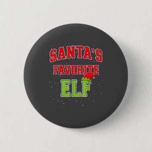 Santa's Favorite Elf Christmas Family Matching Gro Button