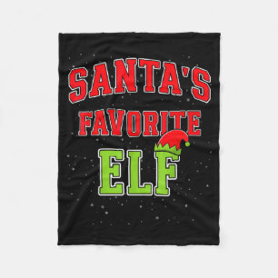 Santa's Favorite Elf Christmas Family Matching Gro Fleece Blanket