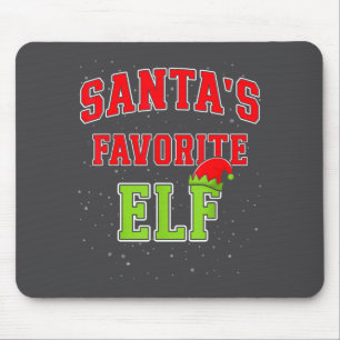 Santa's Favorite Elf Christmas Family Matching Gro Mouse Pad
