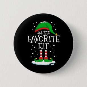 Santa's Favorite Elf Christmas Family Matching Xma Button