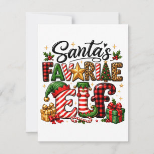 Santa's Favorite Elf Christmas Note Card