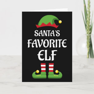 Santa's Favorite Elf Family Matching Group Christm Card
