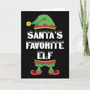 Santa's Favorite Elf Funny Family Christmas Mens W Card