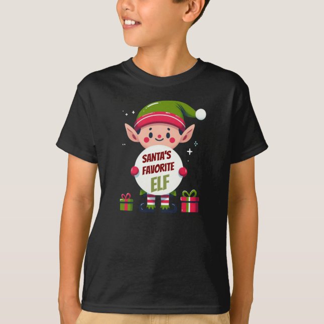 Santa's favorite Elf Gift Boxes T-Shirt (Front)