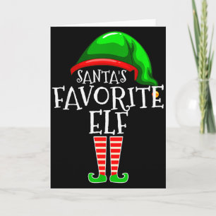 Santa's Favorite Elf Group Matching Family Christm Card