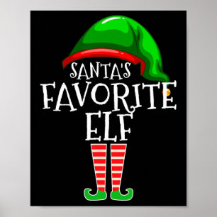 Santa's Favorite Elf Group Matching Family Christm Poster