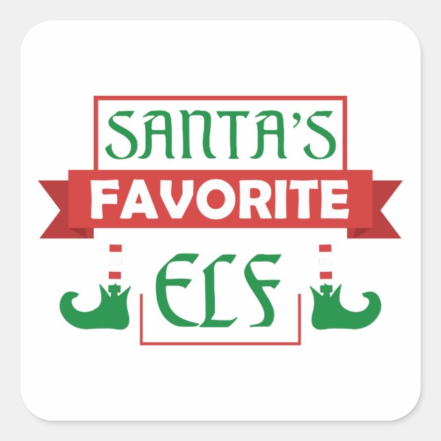 Santa's Favorite Elf Square Sticker (Front)