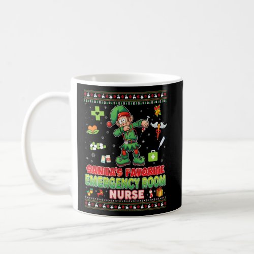 Santas Favorite Emergency Room Nurse Dabbing Elf  Coffee Mug