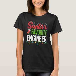Santa's Favorite Engineer Christmas Engineering Qu T-Shirt