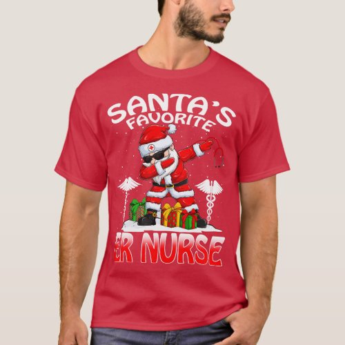 Santas Favorite Er Nurse Christmas T Shirt