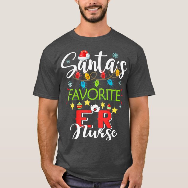 Christmas Nurse T-Shirt Nurse Practitioner Nurse Shirts Nurse Life Shirt Emergency Nurse Registered Nurse Santa'S Hat Nursing Unisex Tee